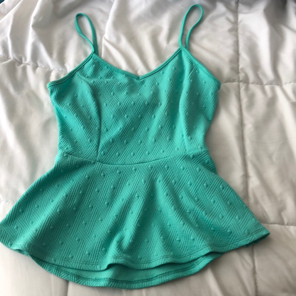Teal top with cutout in back